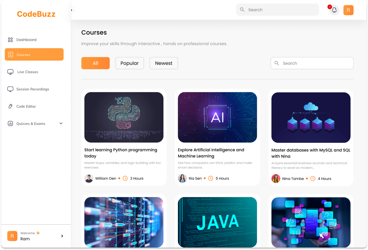 Access to your Courses with ease